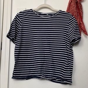 Navy and white stripped tee